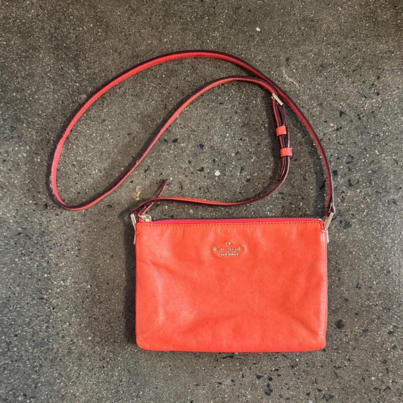 kate spade Handbags - kate spade Coral Orange Leather Crossbody Bag
